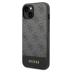 Maska / futrola Guess Hc PC/TPU 4G Pu Bottom Stripe za iPhone 15 siva (GUHCP15SG4GLGR).