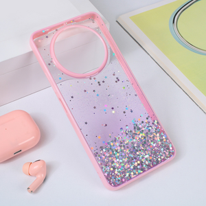 Maska / futrola Frame Glitter za Xiaomi Redmi A3 roze.