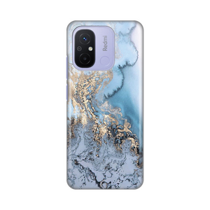 Silikonska maska / futrola print za Xiaomi Redmi 12C Blue Gold Marble.