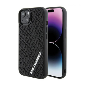 Maska / futrola Karl Lagerfeld Hc 3D Multi Logo za iPhone 15 crna (KLHCP15S3DMKRLK).