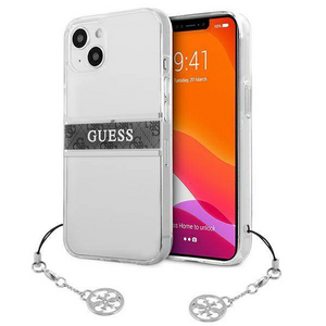 Maska / futrola Guess 4G Stripe Charm za iPhone 13 siva (GUHCP13MKB4GGR).