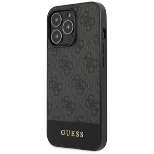 Maska / futrola Guess Hc PC/TPU 4G Pu Bottom Stripe za iPhone 15 Pro 6.1 siva (GUHCP15LG4GLGR).