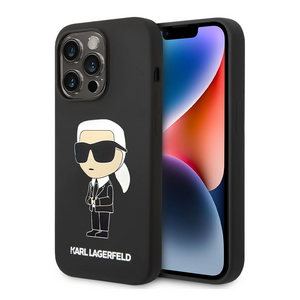Maska / futrola Karl Lagerfeld Hc Silicone NFT Ikonik za iPhone 15 Pro Max 6.7 crna (KLHCP15XSNIKBCK).