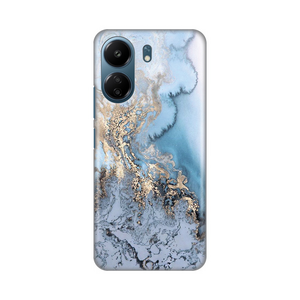 Silikonska maska / futrola print za Xiaomi Redmi 13C Blue Gold Marble.