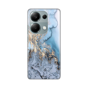 Silikonska maska / futrola print za Xiaomi Redmi Note 13 Pro 4G Blue Gold Marble.