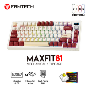 Tastatura Mehanicka Gaming Fantech MK910 RGB Vibe Maxfit 81 Royal Prince Wireless (Yellow switch).