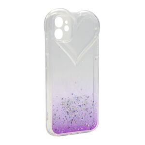 Maska / futrola Sparkly Heart za iPhone 12 ljubicasta (MS).