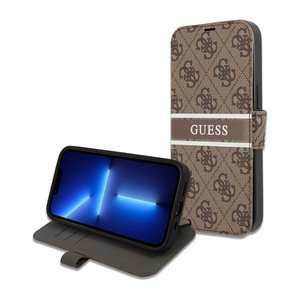 Maska / futrola Guess Stripe Bk Pu za iPhone 13 Pro braon (GUBKP13L4GDBR).