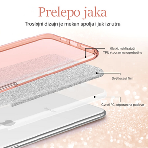 Maska / futrola Crystal Dust za Samsung A145R/A146B Galaxy A14 4G/5G roze.