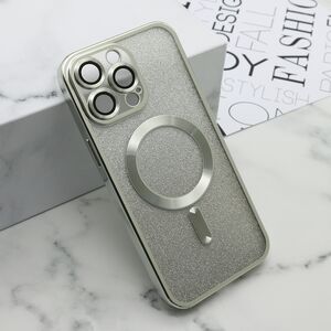 Maska / futrola GLITTER MAGSAFE za iPhone 15 Pro Max (6.7) srebrna (MS).