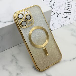 Maska / futrola GLITTER MAGSAFE za iPhone 15 Pro Max (6.7) zlatna (MS).