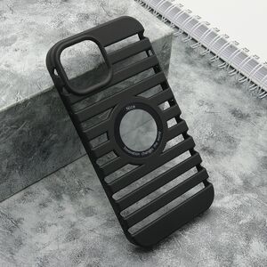 Maska / futrola LINES LOGO CUT za iPhone 15 crna (MS).