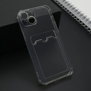 Maska / futrola providna CARD POCKET za iPhone 15 Plus siva (MS).