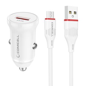 Auto punjac Comicell Superior CO-BZ18 FAST 18W USB QC 3.0 Micro beli (MS).