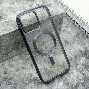 Maska / futrola providna ELEGANT MAGSAFE za iPhone 15 Pro Max (6.7) ljubicasta (MS).