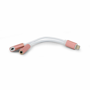 Iphone lightning adapter za slusalice i punjenje roze.