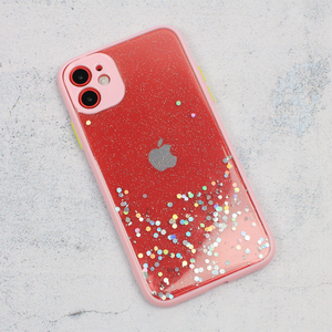 Maska / futrola Frame Glitter za iPhone 11 6.1 roze.