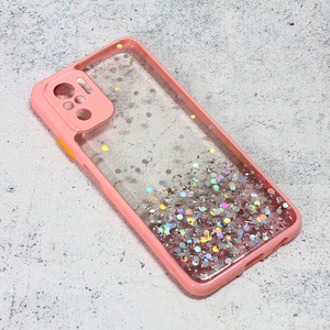 Maska / futrola Frame Glitter za Xiaomi Redmi Note 10/Redmi Note 10S roze.