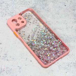 Maska / futrola Frame Glitter za Xiaomi Mi 11 Lite roze.