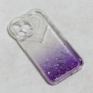 Maska / futrola Heart Glitter za iPhone 13 Pro ljubicasta.