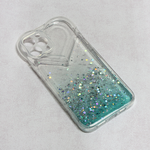 Maska / futrola Heart Glitter za iPhone 12 Pro Max 6.7 mint.