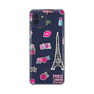 Silikonska maska / futrola print ultra tanka za Samsung A035 Galaxy A03 Love Paris.
