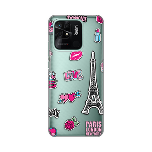 Silikonska maska / futrola print ultra tanka za Xiaomi Redmi 10C Love Paris.