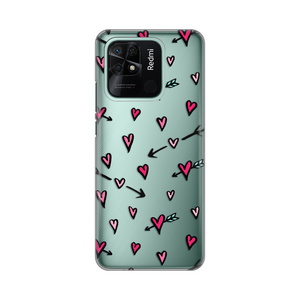 Silikonska maska / futrola print ultra tanka za Xiaomi Redmi 10C Heart Pattern.