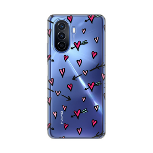 Silikonska maska / futrola print ultra tanka za Huawei Nova Y70/Nova Y70 Plus Heart Pattern.