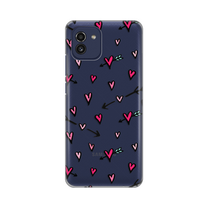 Silikonska maska / futrola print ultra tanka za Samsung A035 Galaxy A03 Hearts Pattern.