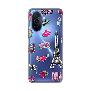 Silikonska maska / futrola print ultra tanka za Huawei Nova Y70/Nova Y70 Plus Love Paris.