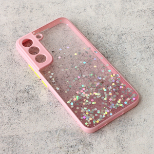 Maska / futrola Frame Glitter za Samsung G901B Galaxy S22 roze.