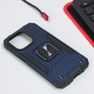 Maska / futrola Hard Border Ring za iPhone 14 Pro plava.