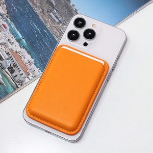 Maska / futrola Leather Magsafe Pocket za iPhone 14 narandzasta.