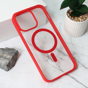 Maska / futrola Magsafe Shining Camera za iPhone 15 Pro Max 6.7 crvena.
