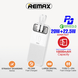 Back Up Baterija prenosiva baterija REMAX Stervui Series RPP-619 PD 20W+ QC 22.5W 10000mAh beli.