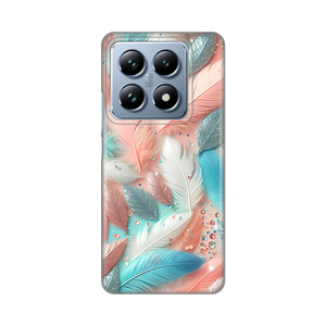 Silikonska maska / futrola print za Xiaomi 14T Pro Pastel Feathers.