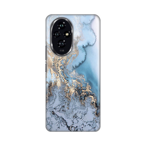 Silikonska maska / futrola print za Huawei Honor 200 Blue Gold Marble.