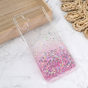 Silikonska maska / futrola Glitter za Samsung A065F Galaxy A06 5G roze.