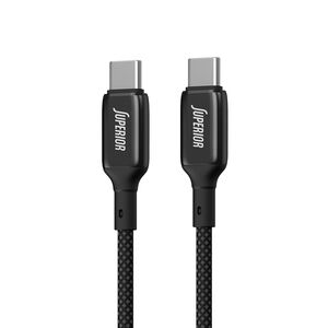 USB data kabl Superior SU-K105 Cink 60W 3A Type C na Type C 1m crni (MS).