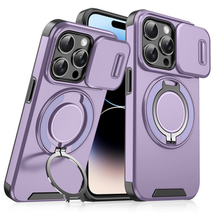 Maska / futrola CamShield Ring stand za iPhone 14 Pro ljubicasta.