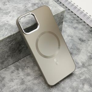 Maska / futrola COLOR METAL MagSafe za iPhone 14 (6.1) srebrna (MS).