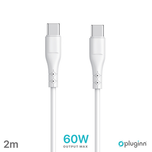 Data kabl Pluginn PI-PD 60W Type C na Type C beli 2m.