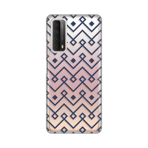 Silikonska maska / futrola print ultra tanka za Huawei P Smart 2021 Blue cubes.