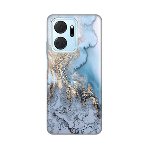Silikonska maska / futrola print za Huawei Honor X7a Blue Gold Marble.