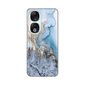 Silikonska maska / futrola print za Huawei Honor 90 Blue Gold Marble.