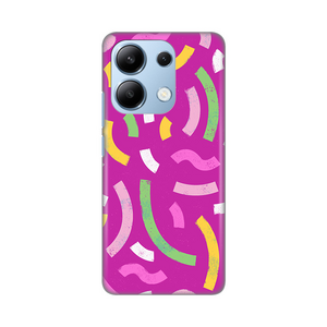 Silikonska maska / futrola print za Xiaomi Redmi Note 13 4G (EU) Happy Lines pink.