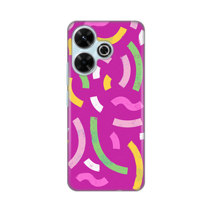 Silikonska maska / futrola print za Xiaomi Redmi 13 Happy Lines pink.