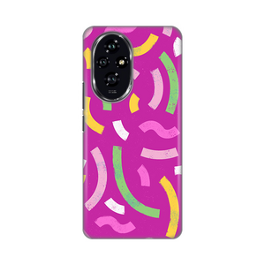 Silikonska maska / futrola print za Huawei Honor 200 Happy Lines pink.