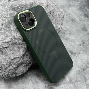 Maska / futrola CARBON MagSafe za iPhone 14 (6.1) zelena (small camera) (MS).